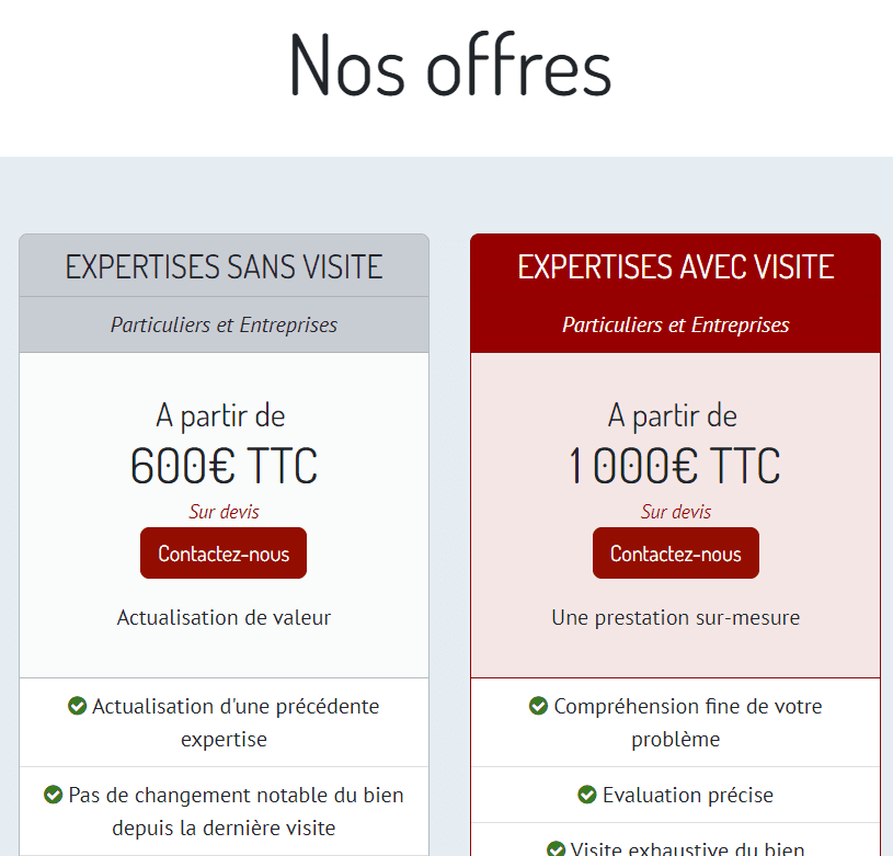Les offres d'expertises immobilières de Berthier & Associés
