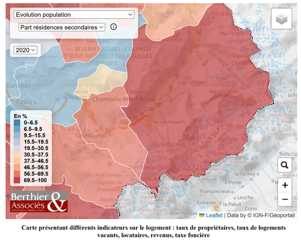 Carte des différents indicateurs sur le logement.