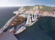 Vue aérienne du port de Nice.