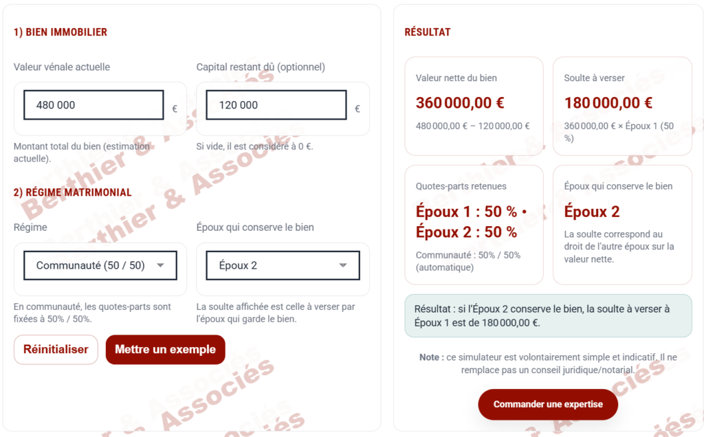 calcul de soulte capture